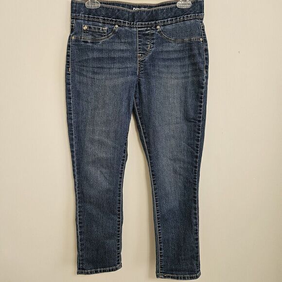 Levis Denizen Modern Pull On Cropped Jeans Womens Size 6 Wide Waistband Stretch - Picture 1 of 9